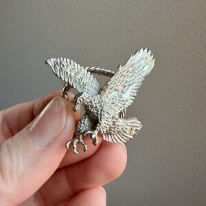 Vintage silver tone Eagle Bolo Scarf Tie